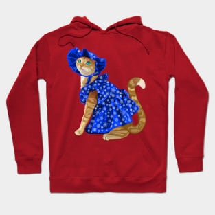 Ginger Cat in Snowflake Winter Dress Hoodie